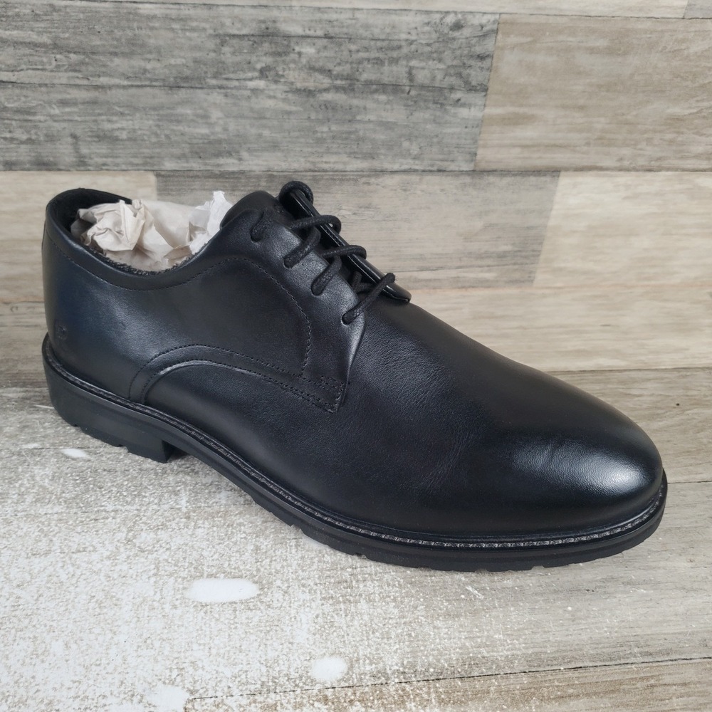 Rockport Cedric Mens Wingtip Oxfords Sz 8.5 W Black Leather‎ Lace Up Almond Toe